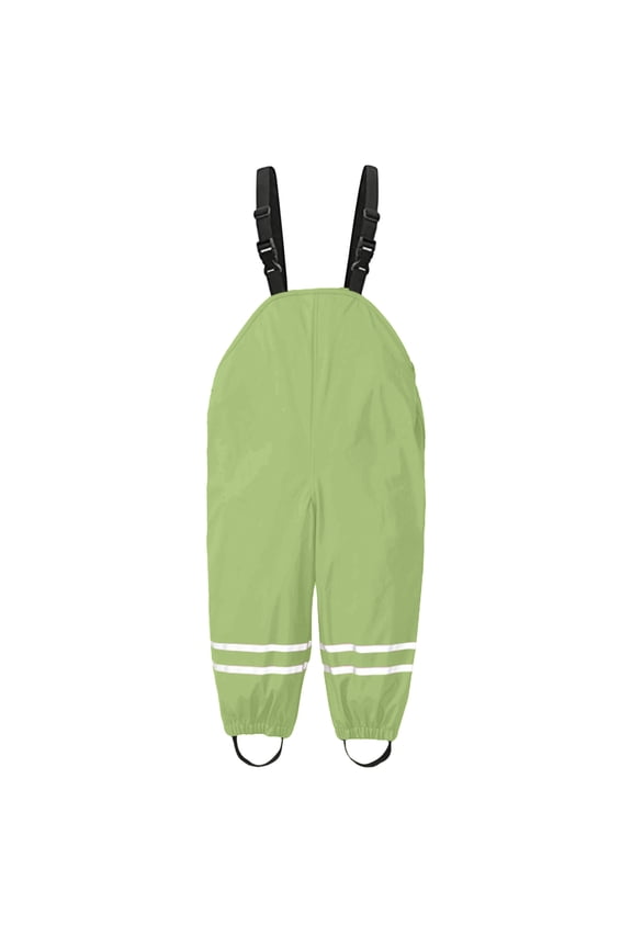 Kids Boys Girls Waterproof Rain Jumpsuit Cartoon Print Adjustable Shoulder Strap Windproof Mud Proof Lightweight Outdoor Playwear Toddler Green 5-6 Years