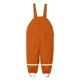 thumbnail image 1 of Gelikeya Kids Boys Girls Waterproof Rain Pants Suspender Bib Overalls Reflective Adjustable Windproof Mud Proof Lightweight Comfortable Outdoor Wear Orange 5-6 Years, 1 of 3