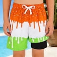 thumbnail image 1 of Gelikeya Kids Boys Swim Trunks 4T-5T Ice Cream Swimwear Shorts Summer Holiday Beach Pool Party Bathing Suit, Orange, 1 of 4