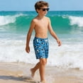 thumbnail image 1 of Gelikeya Kids Boys Swim Trunks Size 7-8 Fashion Graphic Swimming Shorts Quick Drying Elastic Waist Soft Comfortable Bathing Suits, Blue, 1 of 5