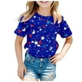 thumbnail image 1 of Gelikeya Kids Boys T Shirts Size 4-5 Independengce Day Star Flower Short Sleeve Shirt Soft and Comfortable Tee Tops Oversized Pullover Children's Clothing Blue 2-12Y, 1 of 4