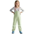 thumbnail image 1 of Gelikeya Kids Girls Boys Rain Pants Waterproof Bib Overalls Toddler Mud Proof Rain Wear Windproof Suspender Trousers Light Green 5-6 Years, 1 of 7