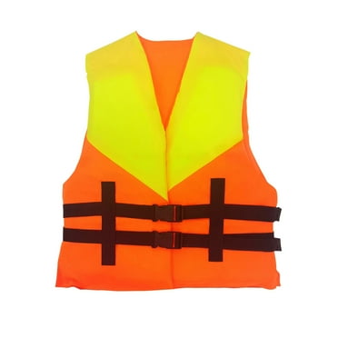 Gelikeya Kids Life Jackets Toddler Swim Vest Floaties Buoyancy Safety Strap Cartoon Dinosaur Print Swimming Pool Trainer Swimsuit 50-90 lbs Orange 2-8 Years