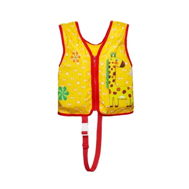 Gelikeya Kids Life Jackets for Toddlers Swim Vest Solid Color Buoyancy Floaties Safety Strap for Swimming Pool Swim Training Suit 30-50 lbs Yellow 2-8 Years