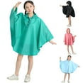 thumbnail image 1 of Gelikeya Kids Lightweight Rain Jacket Boys Girls 1-9 Years Solid Color Poncho with Pockets Hooded Raincoat (Black, 3-5 Years), 1 of 6