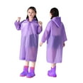 thumbnail image 1 of Gelikeya Kids Lightweight Waterproof Rain Poncho Boys Girls 4-9 Years Easy-to-Fold Kids Rain Gear with Hood and Pockets (Purple, 4-9 Years), 1 of 3