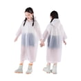 thumbnail image 1 of Gelikeya Kids Lightweight Waterproof Rain Poncho Boys Girls 4-9 Years Easy-to-Fold Kids Rain Gear with Hood and Pockets (White, 4-9 Years), 1 of 3