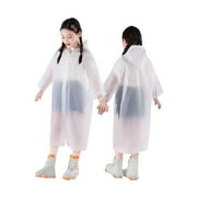 GELIKEYA Kids Lightweight Waterproof Rain Poncho Boys Girls 4-9 Years Easy-to-Fold Kids Rain Gear with Hood and Pockets (White, 4-9 Years)
