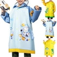 thumbnail image 1 of Gelikeya Kids Rain Jacket Girls Boys 3-13 Years Cute Cartoon Printed Raincoat with Hood Rainproof Ponchos (Blue, 3-5 Years), 1 of 4