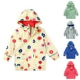 thumbnail image 1 of Gelikeya Kids Rain Poncho Boys Girls 1-16 Years Floral Pirnt Waterproof Hooded Toddler Rain Jacket for Rainy Days (Yellow, 15-16 Years), 1 of 3