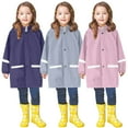 thumbnail image 1 of Gelikeya Kids Rain Ponchos Toddler Rain Coat for Girls Boys Rain Jacket Breathable with Pockets 2-11Y (Navy, 8-9 Years), 1 of 5