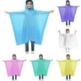 thumbnail image 1 of Gelikeya Kids Rainwear Ponchos for Boys Girls Waterproof Hooded Raincoat for Outdoor Adventure Kids Cover Ups 5-10Y (Light Blue, 5-10 Years), 1 of 5