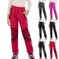 thumbnail image 1 of Gelikeya Kids Snow Pants Girls Boys Waterproof Ski Pants Youth Winter Warm Lined Hiking Trousers Softshell Snowpants, Hot Pink & 8-9 Years, 1 of 6