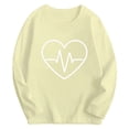 thumbnail image 1 of Gelikeya Kids Sweatshirts Boys Girls Valentines Day Shirts Long Sleeve Crewneck Pullover Tops Cute Heart Graphic Tees Light Yellow 15-16 Years, 1 of 2