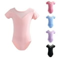 thumbnail image 1 of Gelikeya Leotards for Girls Gymnastics Short Sleeve Ballet Leotard Kids Sportswear Dancewear Bodysuit (A02 Light Pink, 5-6 Years), 1 of 3