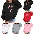 thumbnail image 1 of Gelikeya Little Girls Hoodies Size 6-8 Red Cute Bowknot Graphic Sweatshirts Long Sleeve Pullover Sweater Tops 3-14Y, 1 of 8