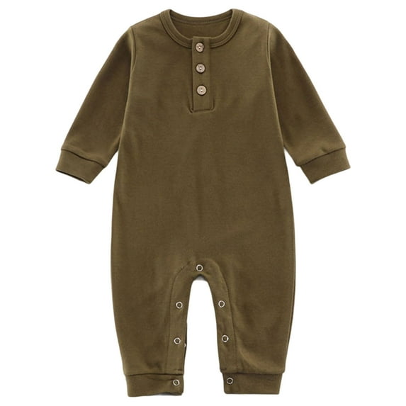 Gelikeya Baby Clothing Solid for Boys Girls Solid Color Bodysuit Jumpsuit Toddler Rompers Casual Wear (Green, 0-3 Months)