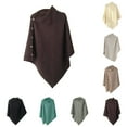thumbnail image 1 of Gelikeya Poncho Shawl Wraps for Women Scarf Lightweight Fall Winter Versatile Knitted Sweater Pullover Cloak Coat Tops, Green, One Size, 1 of 6