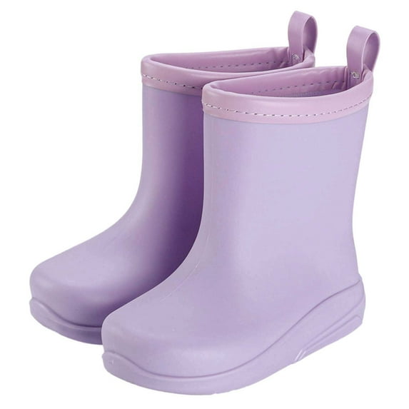 Gelikeya Rain Boots for Boys Waterproof Waterproof Natural Rubber Boots Children's Footwear (Purple, Size 11-11.5 Years)