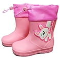 thumbnail image 1 of Gelikeya Rain Boots for Girls Fashion Cool Outdoor Wear Rain Shoes with Easy-On Handles (Pink, Size 5-6 Years), 1 of 3