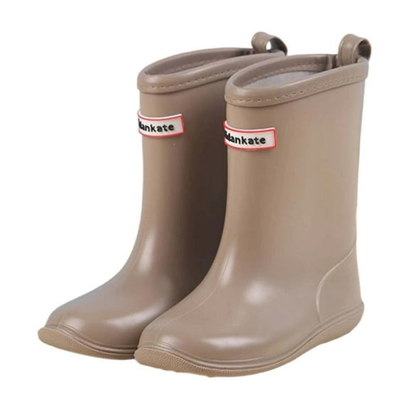 Gelikeya Rain Boots for Girls Lightweight Rubber Boots Back To School Shoes Work Boots (Rainwear, Brown, 10-11 Years)