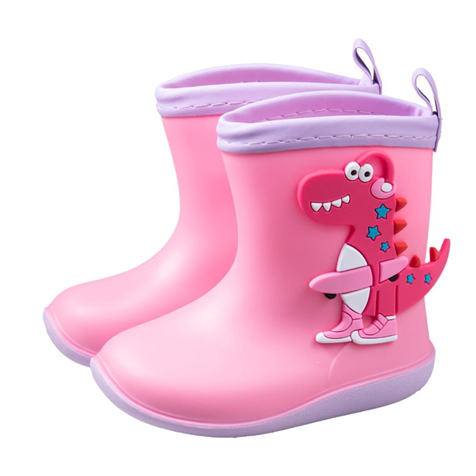 Gelikeya Rain Boots for Kids Fashion Cool Fashion Cool Rainboots Children's Footwear (Pink, Size 4-5 Years)