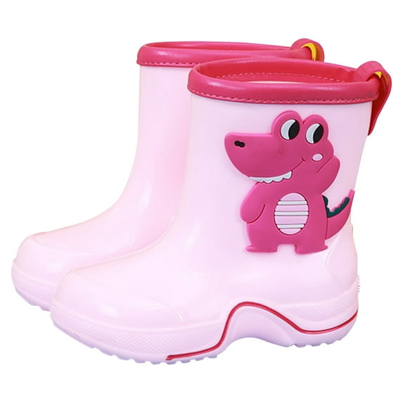 Gelikeya Rain Boots for Kids Soft and Breathable Waterproof Bucket Shoes School Shoes (Pink, Size 3-4 Years)