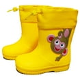 thumbnail image 1 of Gelikeya Rain Boots for Kids Waterproof Soft and Breathable Rainboots with Easy-On Handles (Yellow, Size 5-6 Years), 1 of 3