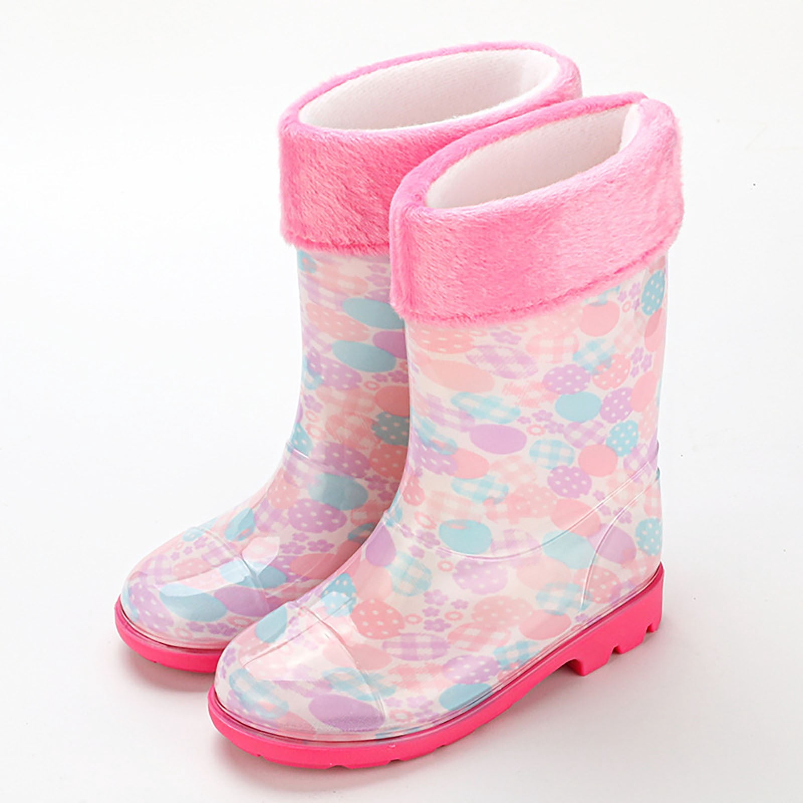 Gelikeya Rain Boots for Toddler Boy Outdoor Wear Soft and Breathable Rain Shoes Outerwear (Light Pink1, Size 9.5-10 Years)