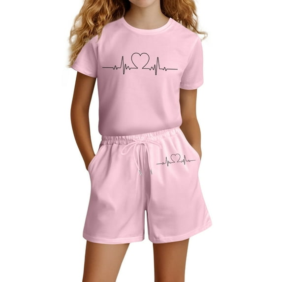 Gelikeya School Clothes for Girls Szie 6-7 Pink Girls School Clothing Sets