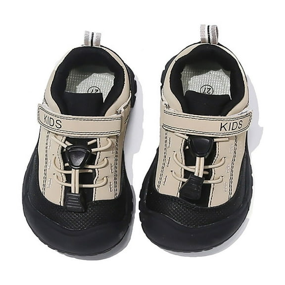 Gelikeya School Shoes for Boys Hiking Sports Shoes Toddler Kids Fashion Sneakers Beige 3.5-4 Years