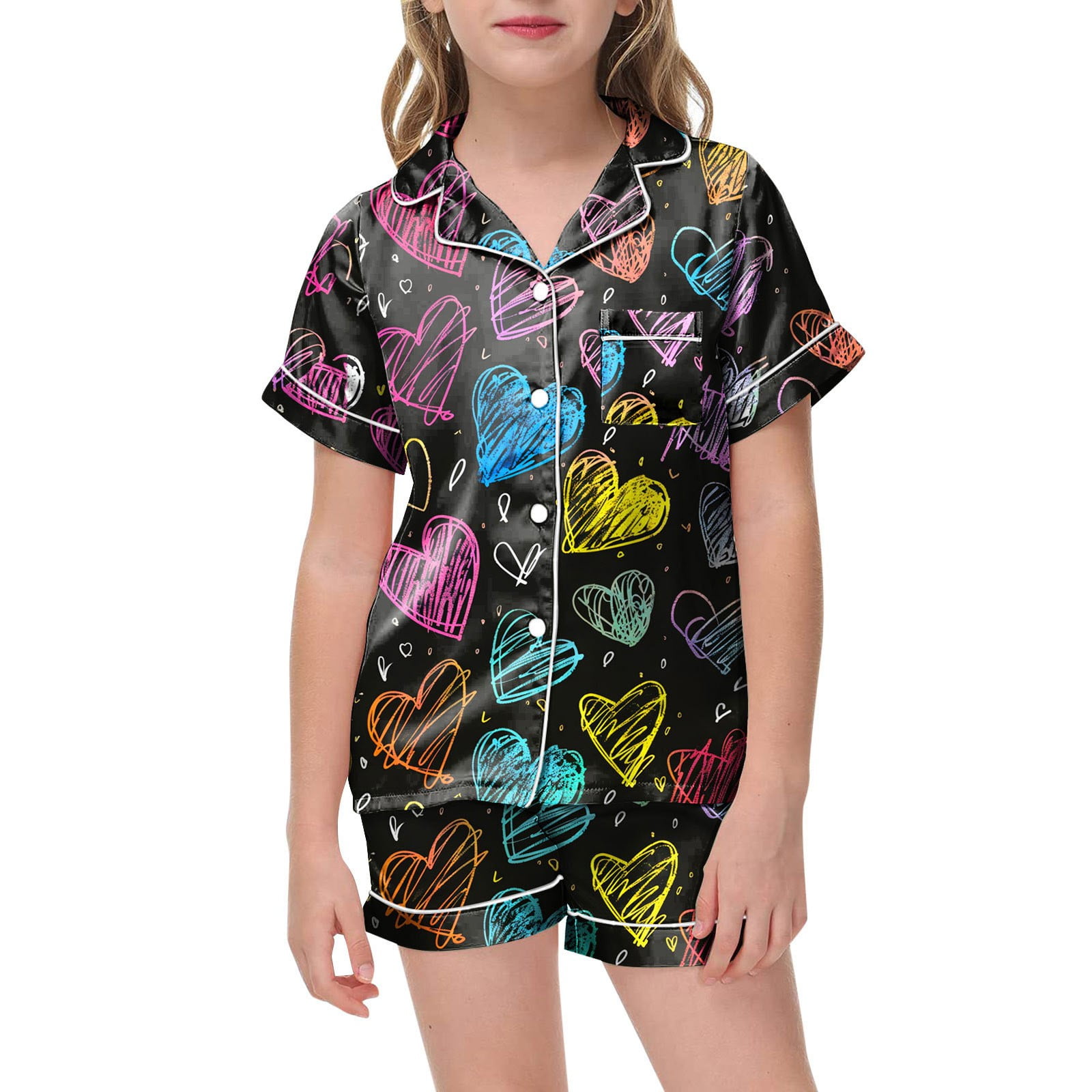 gelikeya-silk-pajamas-for-kids-cute-heart-print-button-down-pyjama