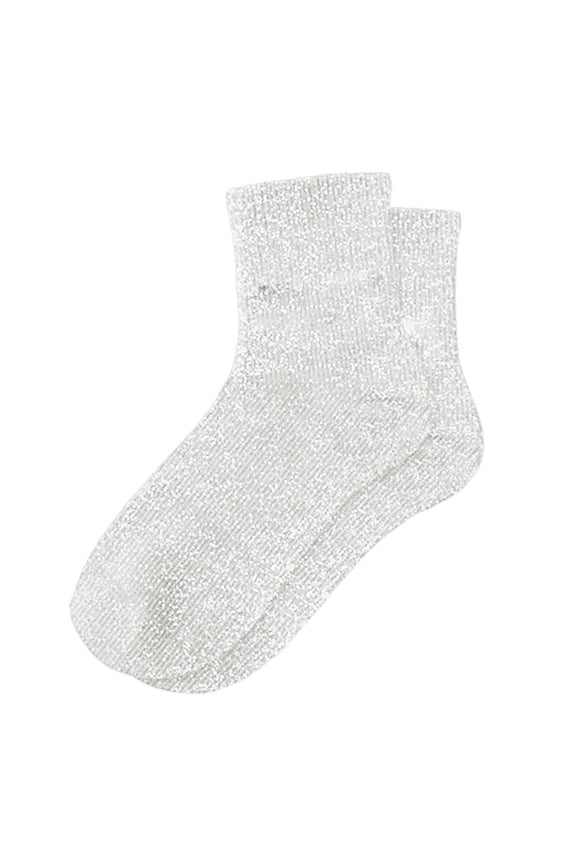 Sparkly Sequin Christmas Stocking Stuffers for Women Carnival Party Crew Socks Women's Fashion, White & One Size