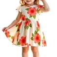 thumbnail image 1 of Gelikeya Spring Dresses for Girls 7/8 Flutter Sleeve Floral Prints Summer Princess Dress Fashion Cute Design Casual Dress(Toddlers, X10 Orange, 18-24 Months), 1 of 6