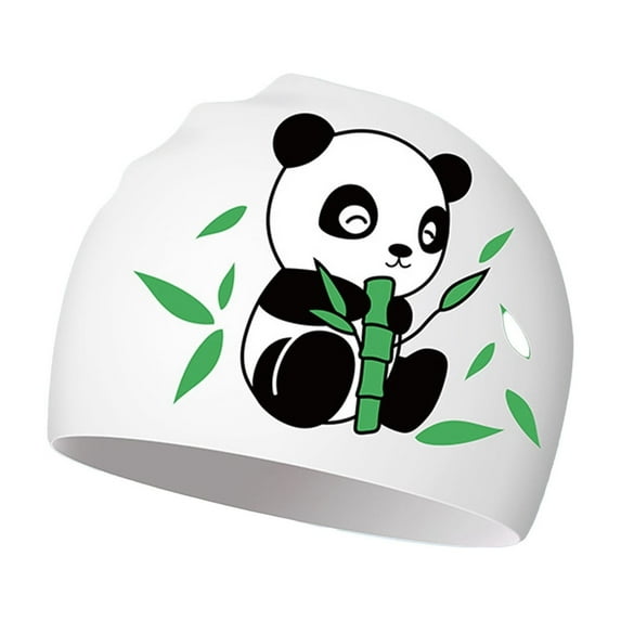 Gelikeya Swim Cap for Kids Size 5-12 Cute Animal Print Swimming Caps Summer Hawaiian Beach Holiday Party Swimming Pool Hats #White