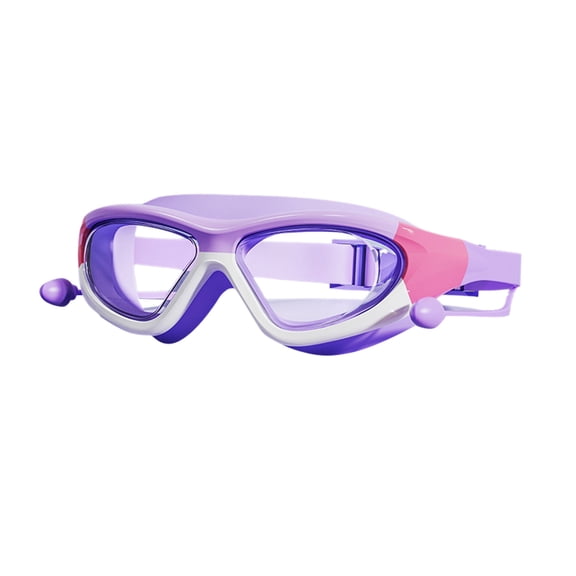 Gelikeya Swim Goggles for Kids 3-15 Silicone Swimming Glasses Resist Leak Proof Swim Eyeglasses with Adjustable Straps for Boys Girls Pool Beach #Purple
