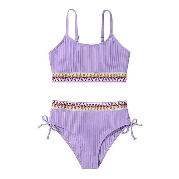 Gelikeya Swimsuits for Girls Boys Swimsuit Baby Bathing Suit Girl Casual Cute Cartoon Children Clothes Purple, 13-14 years