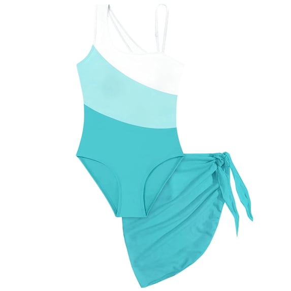 Gelikeya Swimsuits for Girls Toddler Swimsuit Girls Bathing Suits Swimming Pool Activewear Children Clothes Mint Green, 9-10 Years