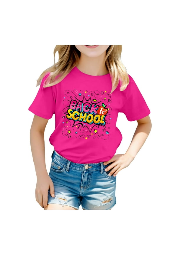 T Shirts for Big Girls Size 10-11 Hot Pink Trendy 2025 4th Grade Shirt School Everyday Wear Girls' Tops, Tees & Blouses (Tweens, Novelty)