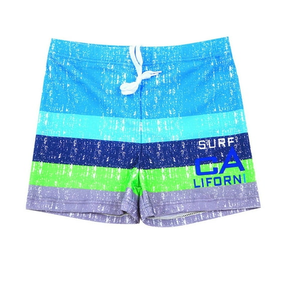 Gelikeya Toddler Boy Swim Trunks Mesh Lining Youth Swimwear Hawaiian Beach Vacation Swimsuit Stretchable Board Shorts(Toddlers, A04 Sky Blue, 5-7 Years)
