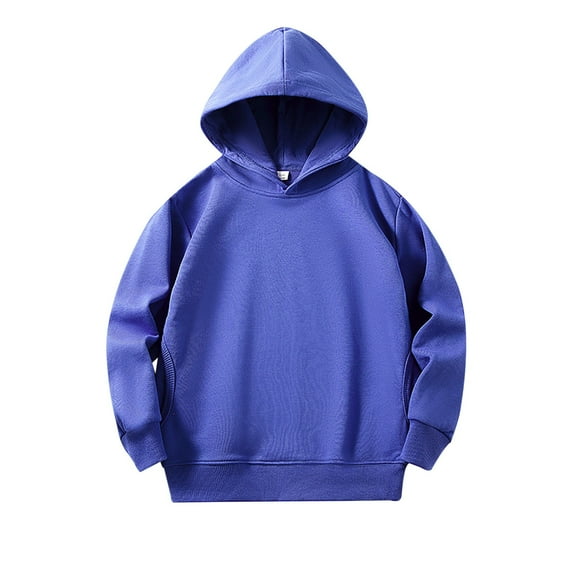 Gelikeya Toddler Boys Girls Cute Hoodies Size 3-4 Kids Sweatshirts Solid Color Long Sleeve Unisex Casual Oversized Tops for Winter (#02 Blue, 3-4 Years)