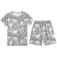thumbnail image 1 of Gelikeya Toddler Colorable Pajamas Boys Girls Short Sleeves Shirts and Shorts 2pcs Outfit Sets Casual Loose Child Hand Painted Pjs Kids Clothing, 1 of 3