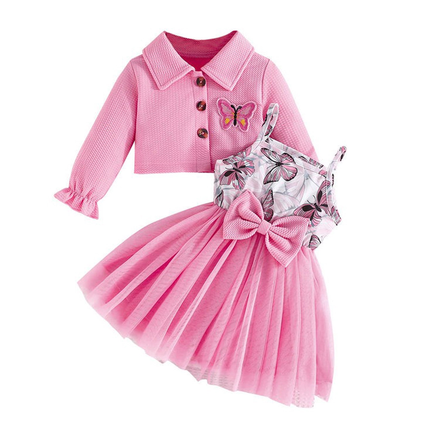 Yoolhamy Ensemble Robe et Cardigan pour Bébé Fille Toddler Girl Floral