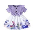 thumbnail image 1 of Gelikeya Toddler Easter Dress 6 to 9 Months Cute Bowknot Design Summer Princess Dress Ruffle Short Sleeve Casual Dress(Toddlers, Light , 12-18 Months), 1 of 6