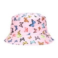 thumbnail image 1 of Gelikeya Toddler Baby Beach Hat Size 1-5T Cute Cartoon Butterflies Printed Bucket Hats Soft UPF 50+ Summer Sun Protection Vacation Sun Hat Z08-Pink, 1 of 5