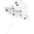 thumbnail image 1 of Gelikeya Toddler Baby Bucket Hat 6-12 Months Adjustable UPF 50+ Sun Hat Plane Prints Summer Beach Vacation Sun Hats with Wide Brim Soft Breathable Cotton Baby Hat White, 1 of 2
