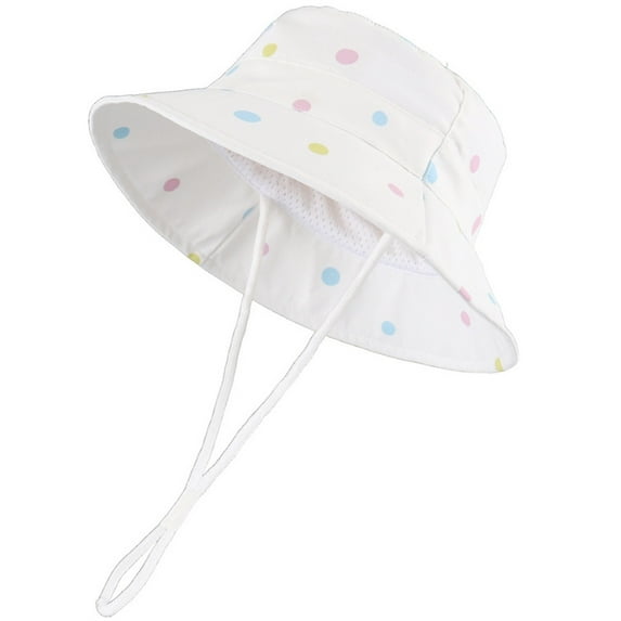 Gelikeya Toddler Baby Bucket Hat 6-12 Months Fashion Cute Floral Boys Girls Sun Hat Kids UPF 50+ Sun Protective Child Summer Beach Hats Z01-White