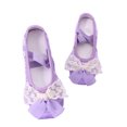 thumbnail image 1 of Gelikeya Toddler Kids Girls Ballet Shoes Soft Sole Dancewear Performance Footwear Fashion Cute Lace Design Ballerina Dress Shoes Purple, Size 13.5, 1 of 3