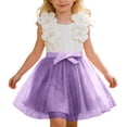 thumbnail image 1 of Gelikeya Toddler Little Girls Easter Dress Flower Girl Dresses Fashion Cute Floral Embroidered Tutu Dress Party Wear Summer Clothing Purple, 6-7 Years, 1 of 7