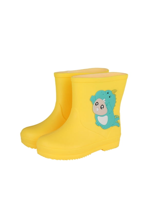 Toddler Rain Boots for Boy Lightweight Rubber Boots Little Girl School Shoes Cowgirl Boots (Rainwear, Yellow, 2-2 Years)